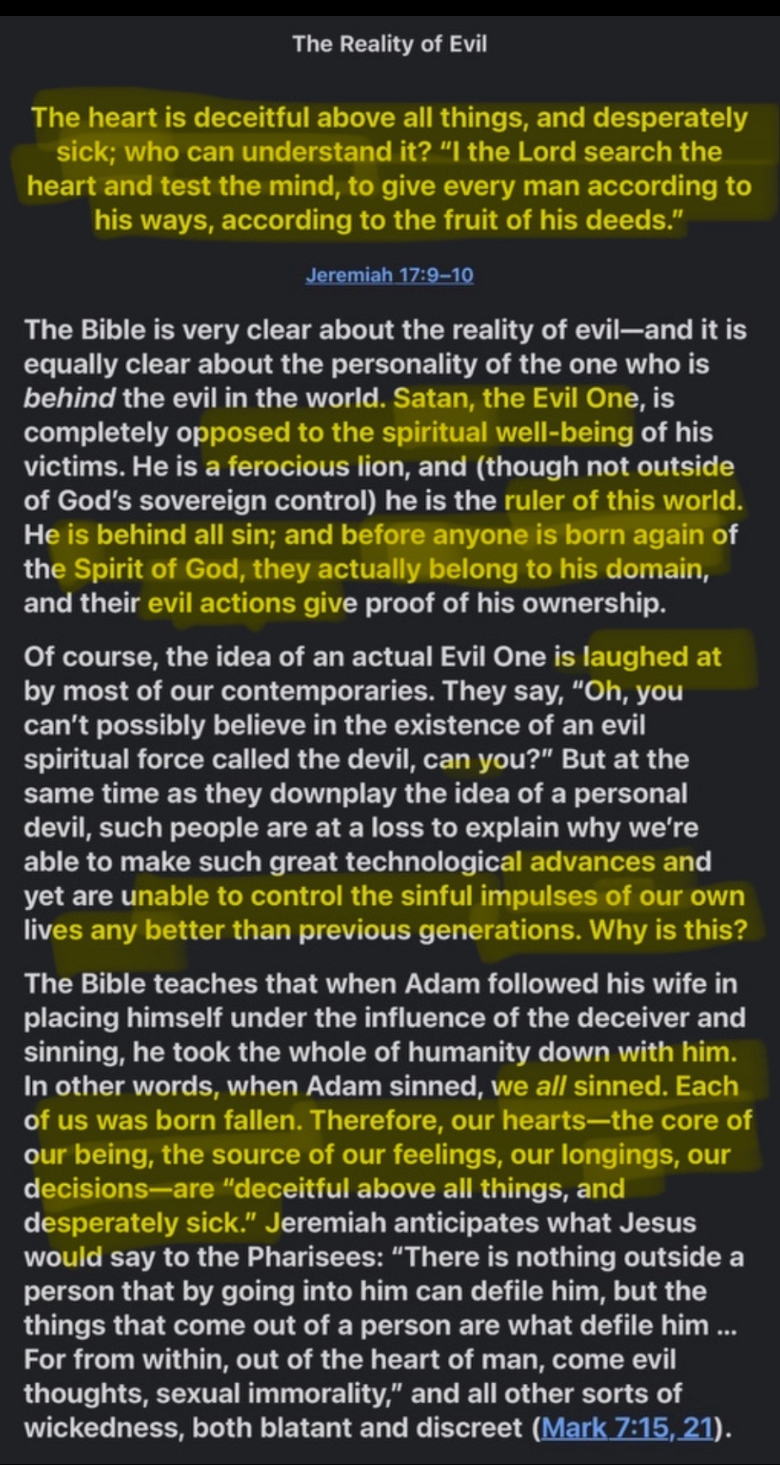 Reality of Evil part 1